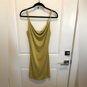 Yellow Cowl Neck Slip Dress